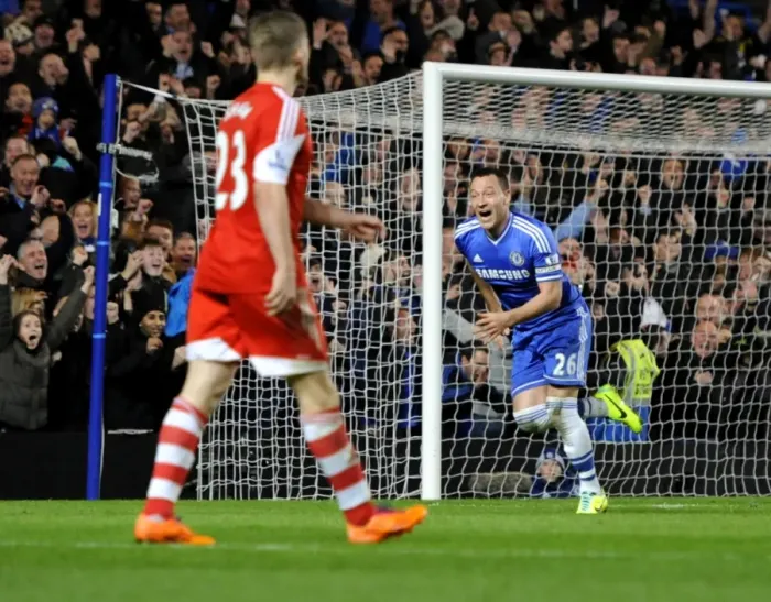 Framed Print : John Terry Scores Chelsea's Second Goal Against Southampton (December 1, 2013)