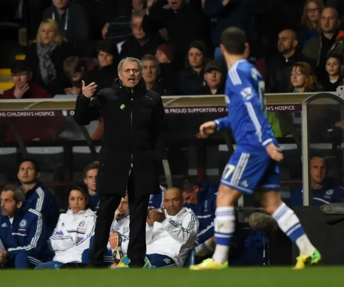 Framed Print : Jose Mourinho: Intense Instructions at Villa Park - Aston Villa vs. Chelsea, Barclays Premier League (15th March 2014)