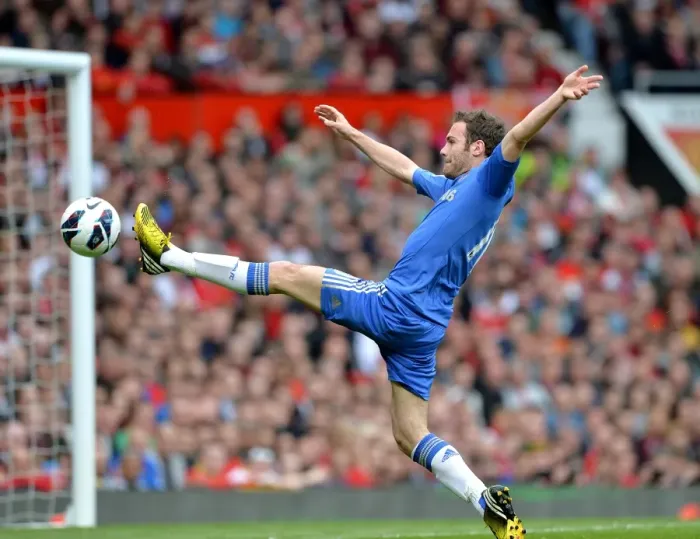 Framed Print : Juan Mata's Showdown at Old Trafford: Manchester United vs. Chelsea - Barclays Premier League (5th May 2013)