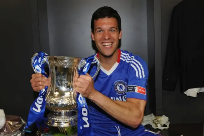  : Michael Ballack with the FA Cup: Chelsea's Victory in the 2010 Final vs Portsmouth