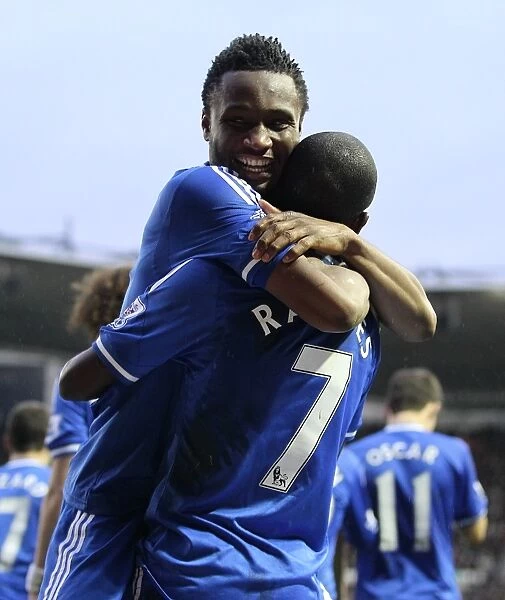 Mikel and Ramires: United in Victory - Celebrating First Goal in FA Cup Derby County vs Chelsea (5th January 2014)