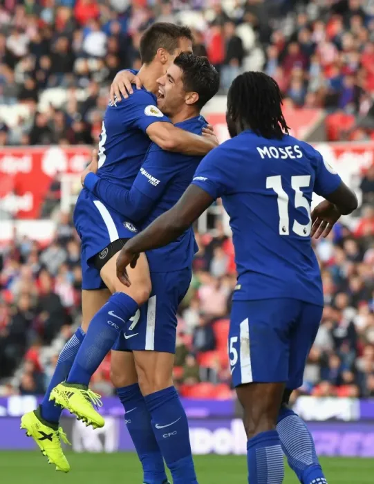 Framed Print : Morata Scores Chelsea's Fourth Goal in Thrilling Win Against Stoke City Framed Print : Morata Scores Chelsea's Fourth Goal in Thrilling Win Against Stoke City