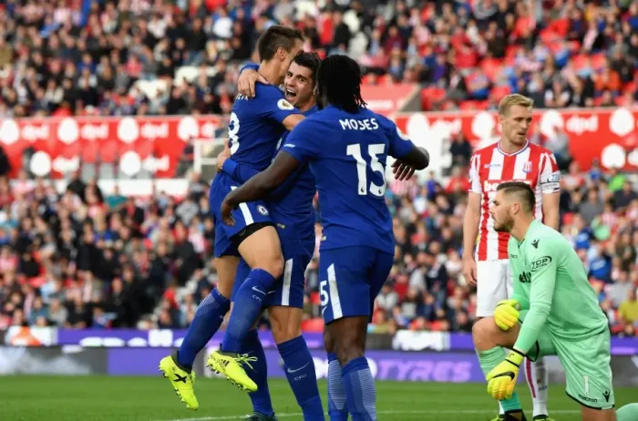 Framed Print : Morata Scores Fourth: Chelsea's Thrilling Win Against Stoke City Framed Print : Morata Scores Fourth: Chelsea's Thrilling Win Against Stoke City