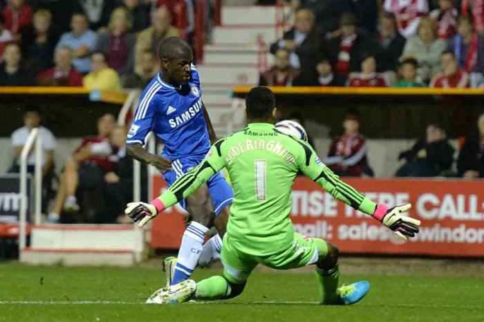 Framed Print : Nascimento Ramires Scores Chelsea's Second Goal Against Swindon Town in Capital One Cup: A Thrilling Moment from the Third Round