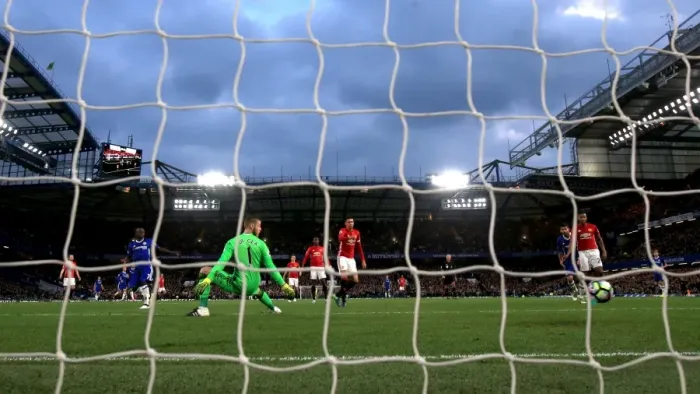 Framed Print : N'Golo Kante Stuns Manchester United: Chelsea's Fourth Goal Explosion at Stamford Bridge