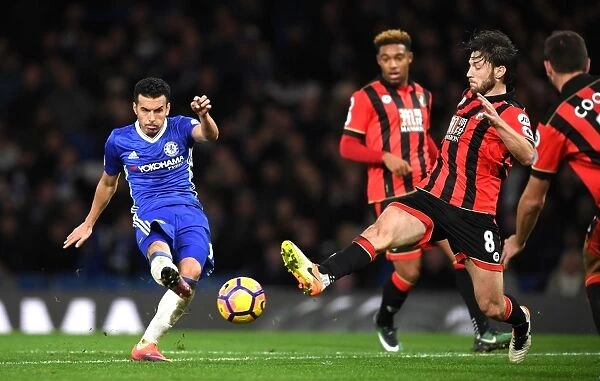 Pedro Scores Chelsea's Third Goal Against Bournemouth at Stamford Bridge, 2016
