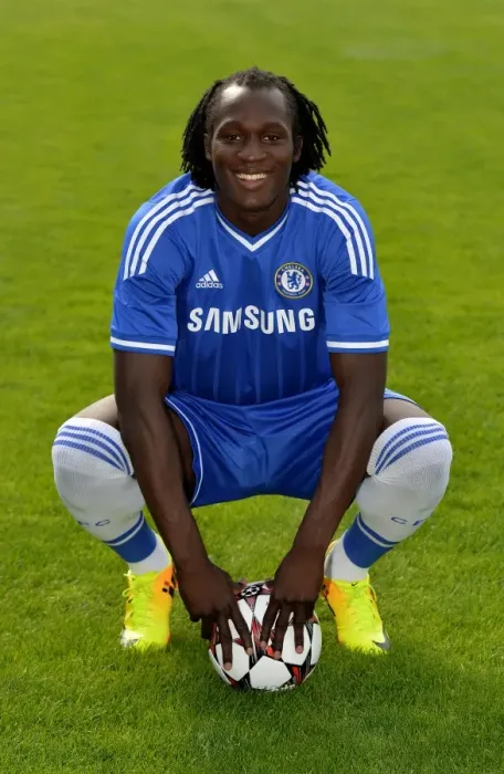 Framed Print : Romelu Lukaku at Chelsea FC Training Ground: 2013-2014 Squad Season