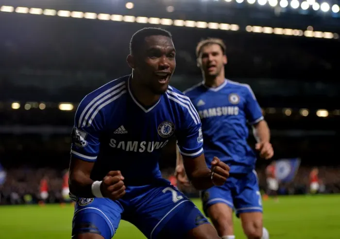 Framed Print : Samuel Eto'o's Double: Chelsea's Thrilling Second Goal vs. Manchester United (19th January 2014) Framed Print : Samuel Eto'o's Double: Chelsea's Thrilling Second Goal vs. Manchester United (19th January 2014)