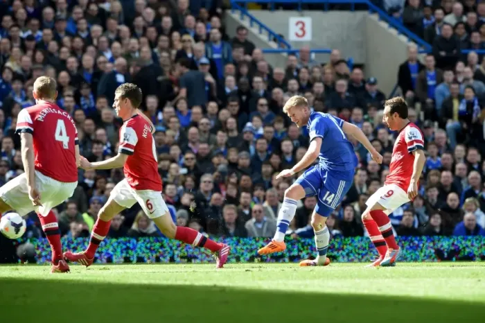 Framed Print : Schurrle Scores Chelsea's Second Goal Against Arsenal at Stamford Bridge (March 22, 2014)