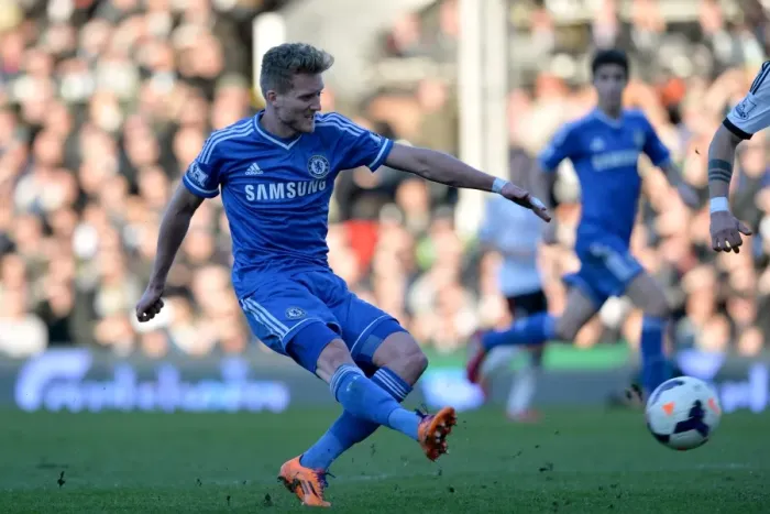 Framed Print : Schurrle's Hat Trick: Chelsea's Triumph over Fulham in the Barclays Premier League (1st March 2014, Craven Cottage) Framed Print : Schurrle's Hat Trick: Chelsea's Triumph over Fulham in the Barclays Premier League (1st March 2014, Craven Cottage)