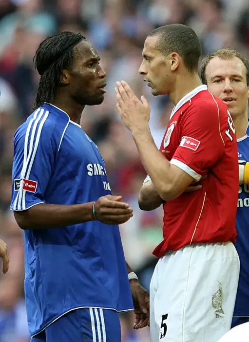 Framed Print : Showdown at Wembley: Drogba vs. Ferdinand - The FA Cup Final Battle, 2007: Chelsea vs. Manchester United Framed Print : Showdown at Wembley: Drogba vs. Ferdinand - The FA Cup Final Battle, 2007: Chelsea vs. Manchester United