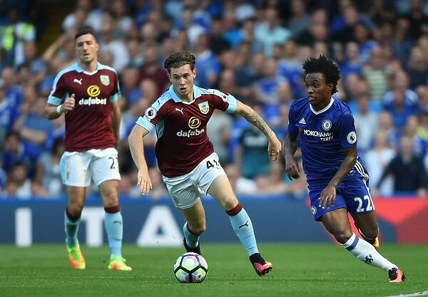 Thrilling Escape: Willian Outwits Aiden O'Neill at Stamford Bridge - Chelsea vs Burnley, Premier League