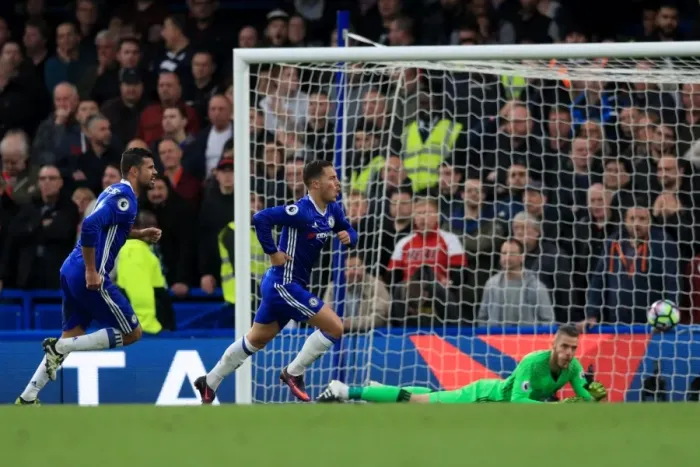 Framed Print : Triple Threat: Eden Hazard's Hat-Trick Leads Chelsea to Glory Over Manchester United at Stamford Bridge (Premier League) Framed Print : Triple Threat: Eden Hazard's Hat-Trick Leads Chelsea to Glory Over Manchester United at Stamford Bridge (Premier League)