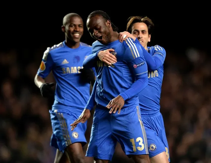 Framed Print : Victor Moses Scores Chelsea's Second Goal in Europa League Quarterfinal vs Rubin Kazan at Stamford Bridge (April 2013): A Triumphant Moment