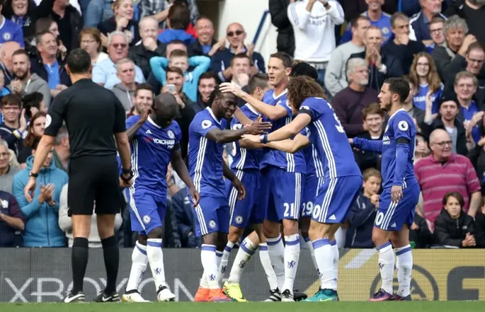 Framed Print : Victor Moses Triple Strike: Chelsea's Dramatic 3-2 Comeback Against Leicester City