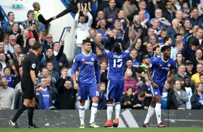 Framed Print : Victor Moses Triple Thrill: Chelsea's Dramatic 3-2 Comeback vs Leicester City Framed Print : Victor Moses Triple Thrill: Chelsea's Dramatic 3-2 Comeback vs Leicester City