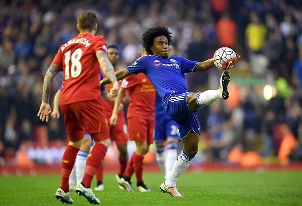 Willian in Action: Liverpool vs. Chelsea - Premier League Clash at Anfield (2015-16)