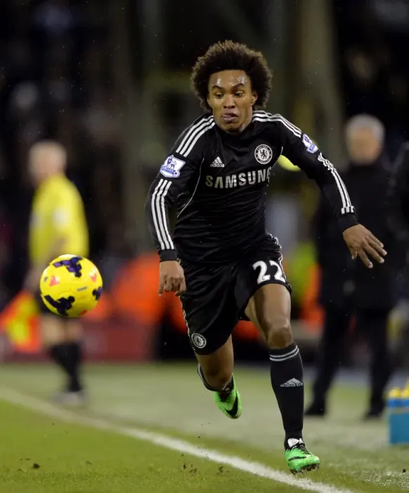 Framed Print : Willian at The Hawthorns: Chelsea's Victory Over West Bromwich Albion, Barclays Premier League (11th February 2014)