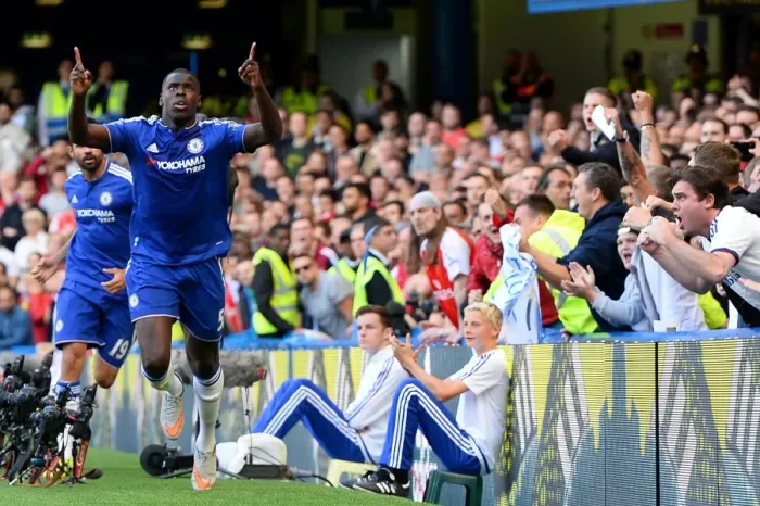 Framed Print : Zouma Strikes First: Chelsea's Surprise Goal Against Arsenal in the Premier League (September 2015) Framed Print : Zouma Strikes First: Chelsea's Surprise Goal Against Arsenal in the Premier League (September 2015)