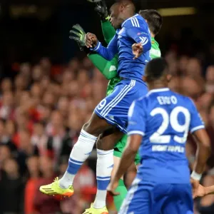 Demba Ba vs. Thibaut Courtois Print, Chelsea FC Demba Ba vs. Thibaut Courtois Print, Chelsea FC