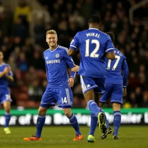 Print of Andre Schurrle's Double: Chelsea vs Stoke City Print of Andre Schurrle's Double: Chelsea vs Stoke City