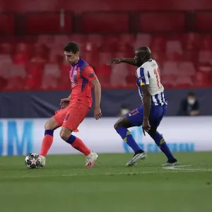 Andreas Christensen at Empty Estadio Ramon Sanchez Pizjuan: FC Porto vs. Chelsea FC, UEFA Champions League Quarterfinal Andreas Christensen at Empty Estadio Ramon Sanchez Pizjuan: FC Porto vs. Chelsea FC, UEFA Champions League Quarterfinal