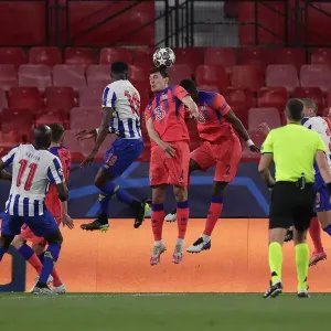 Andreas Christensen at FC Porto vs Chelsea FC Quarterfinal, Seville: Empty Stadium, UEFA Champions League 2021 Andreas Christensen at FC Porto vs Chelsea FC Quarterfinal, Seville: Empty Stadium, UEFA Champions League 2021