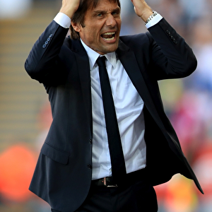 Antonio Conte's Passionate Touchline Display: Swansea City vs. Chelsea, Premier League
