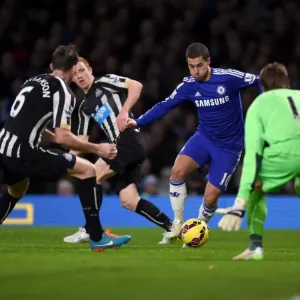 Print of Eden Hazard and Michael Williamson in action Print of Eden Hazard and Michael Williamson in action