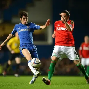 Print of Oscar vs Chico in Chelsea vs Swansea City match
