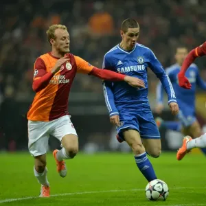 Chelsea FC Print: Fernando Torres in Intense UEFA Champions League Clash Chelsea FC Print: Fernando Torres in Intense UEFA Champions League Clash