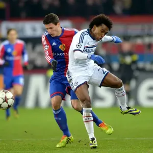 UEFA Champions League Print: Willian vs. Schar in Basel Clash UEFA Champions League Print: Willian vs. Schar in Basel Clash
