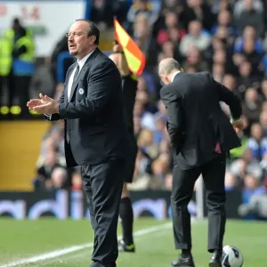 Print of Rafael Benitez on the touchline at Stamford Bridge Print of Rafael Benitez on the touchline at Stamford Bridge