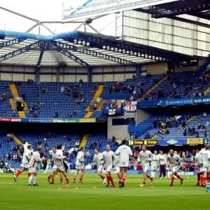Charlton Athletic Players Warm Up Print at Stamford Bridge Charlton Athletic Players Warm Up Print at Stamford Bridge