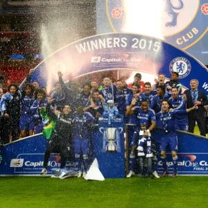 Chelsea Celebrates Capital One Cup Victory Print