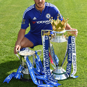 Chelsea FC 2015-16 Team Photocall: Eden Hazard at Cobham Training Ground