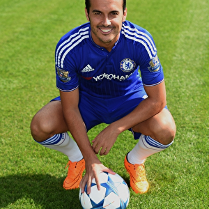Chelsea FC 2015-16 Team Photocall: Pedro at Cobham Training Ground