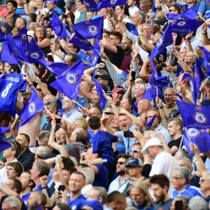 Célébration de la victoire du Chelsea FC en Coupe d'Angleterre contre le Manchester United au Stade de Wembley en 2018 Célébration de la victoire du Chelsea FC en Coupe d'Angleterre contre le Manchester United au Stade de Wembley en 2018