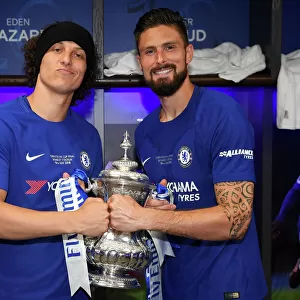 Chelsea FC: FA Cup Victory - David Luiz and Olivier Giroud with the Trophy (2018)