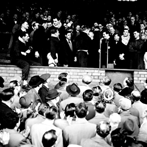 Chelsea FC Wins League Championship: Ted Drake Congratulates Roy Bentley (1955)