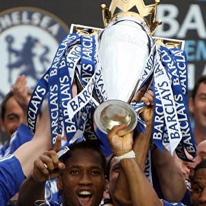 Chelsea Football Club: Didier Drogba's Triumphant Premier League Trophy Lift - Champions 2009-2010