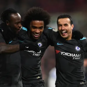 Chelsea Players Celebrate Pedro's Goal Print Chelsea Players Celebrate Pedro's Goal Print