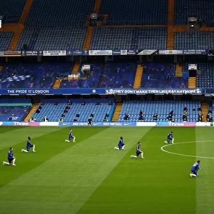 Chelsea Players Kneel for Black Lives Matter before Empty Stamford Bridge vs Southampton, October 2020