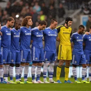 Print of Chelsea Players Observing a Minute's Silence