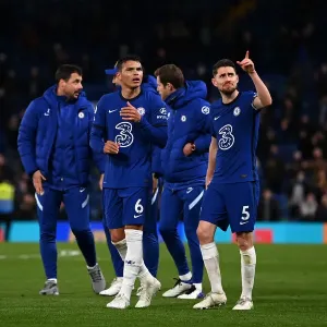 Chelsea Players Thiago Silva and Jorginho Print Chelsea Players Thiago Silva and Jorginho Print