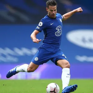 Print of Cesar Azpilicueta in Action at Stamford Bridge