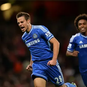 Print of Chelsea's 2013 Capital One Cup Match at Arsenal's Emirates Stadium