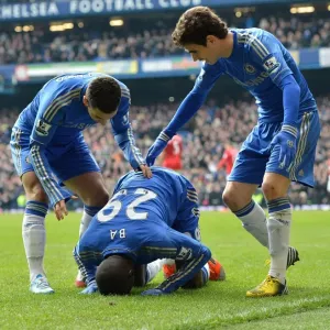 Chelsea's Demba Ba Scores Opening Goal in FA Cup Quarterfinal Replay Print Chelsea's Demba Ba Scores Opening Goal in FA Cup Quarterfinal Replay Print