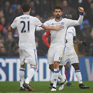Chelsea's Diego Costa and Nemanja Matic Celebrate First Goal: Victory at Crystal Palace, Premier League, London, 2016