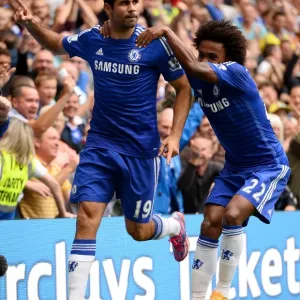 Chelsea FC Print - Diego Costa and Willian Celebrate Goal